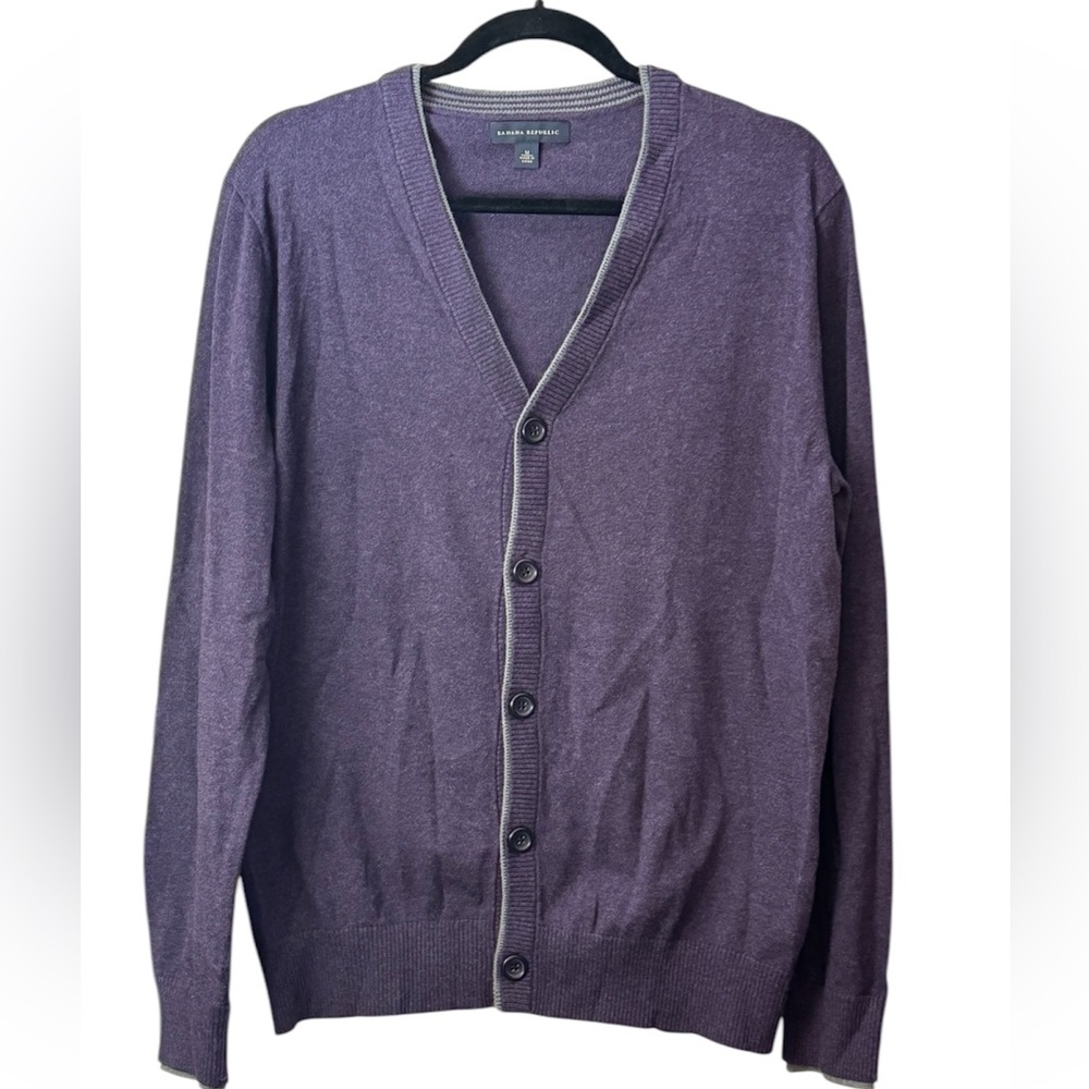 Banana Republic Purple Cardigan Sweater V-Neck Long Sleeve